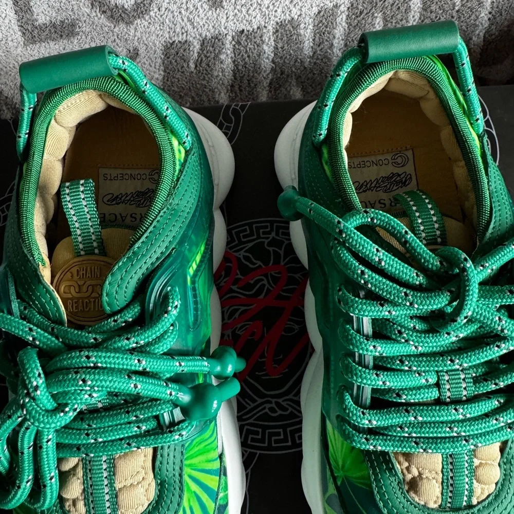 Versace x Concept chain reaction sneakers medusa greca green emerald 37.5 NWT - Picture 7 of 16